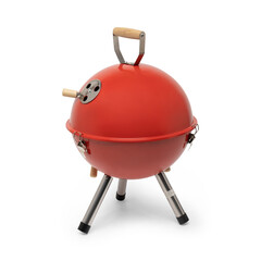 Red kettle barbecue grill isolated on white background. 3d render