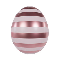 Rosegold Easter Egg 3D Illustration. Painted Egg for Easter day.