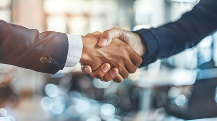 Photo of Business Associates Shaking Hands in Office Environment - obrazy, fototapety, plakaty