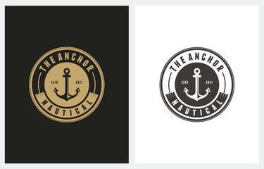 Anchor Boat Ship Nautical  logo design icon vector