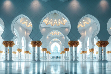 Luxury white color Taj Mah ‍and Masjid background image