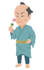 団子を食べる江戸時代の町人