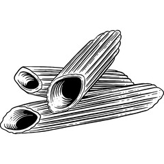 Hand drawn Penne Pasta Sketch Illustration