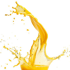 Orange juice splash isolated in white background 