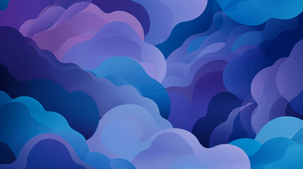 파란색과 보라색 구름 배경 일러스트, 그래픽 배경.