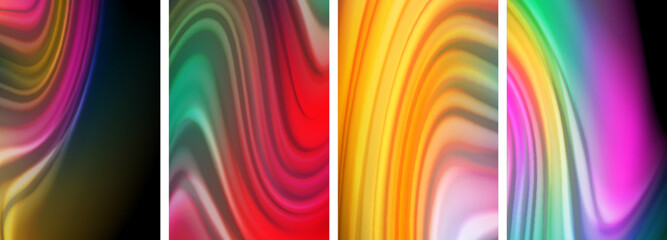 Liquid color waves poster set for wallpaper, business card, cover, poster, banner, brochure, header, website