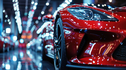 New Cars on Display with Bokeh Effect