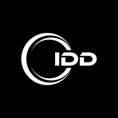 IDD letter logo design with black background in illustrator, cube logo, vector logo, modern alphabet font overlap style. calligraphy designs for logo, Poster, Invitation, etc.