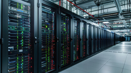 Modern Data Center Infrastructure with Server Racks
