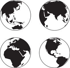 様々な地球のベクターイラストセット