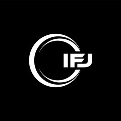 IFJ letter logo design in illustration. Vector logo, calligraphy designs for logo, Poster, Invitation, etc.