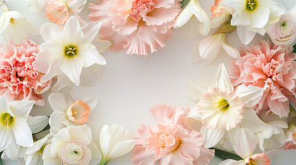 Soft Floral Background with Delicate Pink and White Flowers