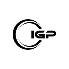 IGP letter logo design in illustration. Vector logo, calligraphy designs for logo, Poster, Invitation, etc.