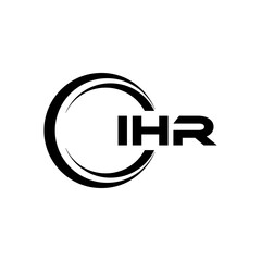 IHR letter logo design with white background in illustrator, cube logo, vector logo, modern alphabet font overlap style. calligraphy designs for logo, Poster, Invitation, etc.