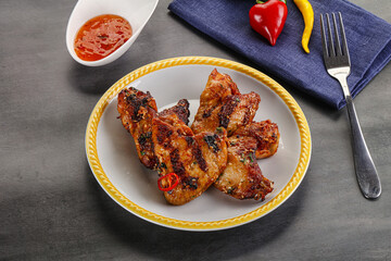 Buffalo grilled chicken wings barbecue