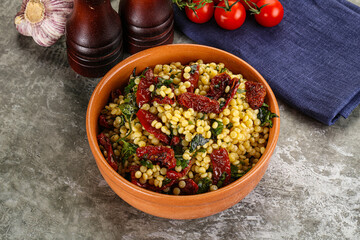 Vegetarian Pasta ptitim with vegetables