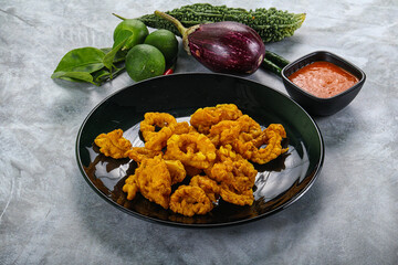 Golden fried squid crispy tempura