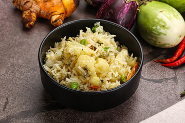 Indian vegetarian pilao basmati rice