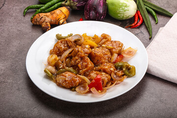 Chinese cuisine - prawn with chili sauce