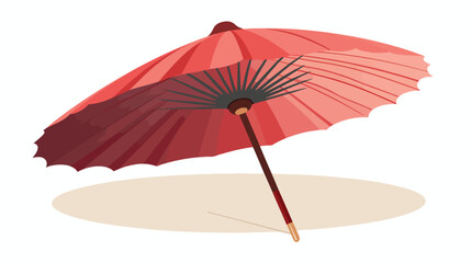 Traditional Japanese parasol from the sun. Vector i