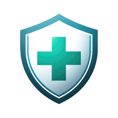 Obraz premium health protection icon shield with white medical cross