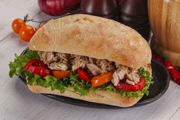 Ciabatta with canned tuna sandwich