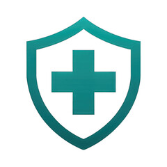 health protection icon shield with white medical cross