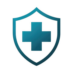 Obraz premium health protection icon shield with white medical cross
