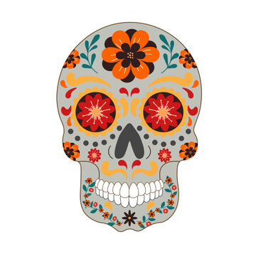 Cinco de Mayo Day of the Dead Skull another design vector illustration graphic element. Isolated background. Cinco de Mayo concept icon.