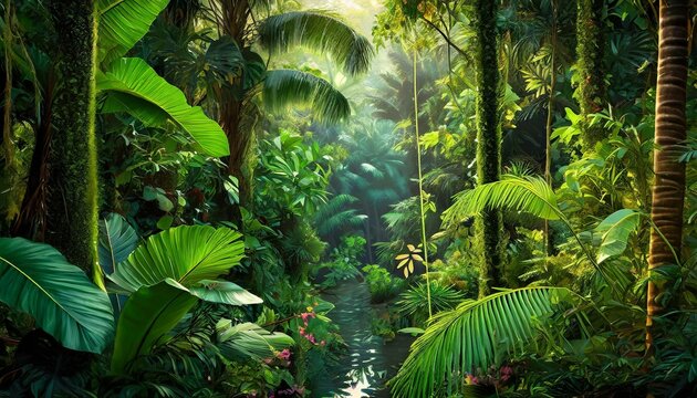  park, summer, foliage, the forest The lush green heart of the jungle exotic botanical treasures hidden wildlife biodiversity showcase tropical allure mystical ambiance