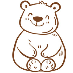 A cute smile bear vector brown happy teddy