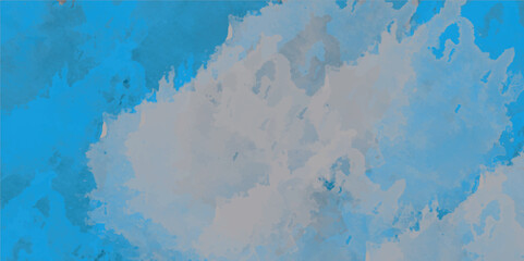 White and sky blue watercolor background painting with cloudy distressed texture and marbled grunge, watercolor background concept, vector art. illustration.	
