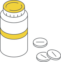 薬_アイソメトリックのイラスト