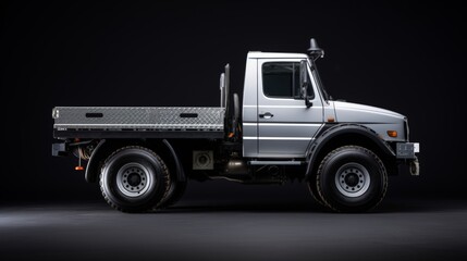A side view photo of a 4x4 truck pictured against a grey background
