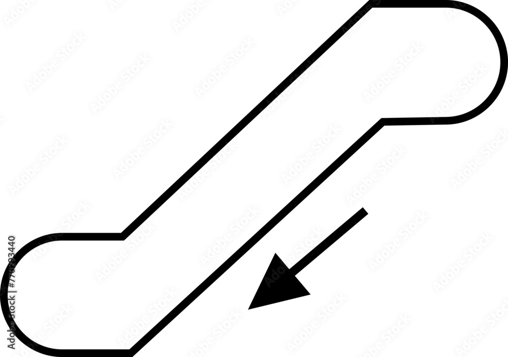 Poster climbing stair down line icon editable stock. stairway direction information symbol. sign navigation