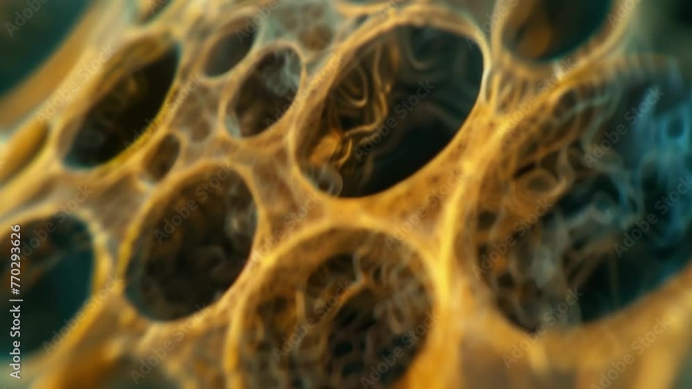 Aufkleber in this microscopic image highlights the complex structure of a stoma with long and thin cylindrical
