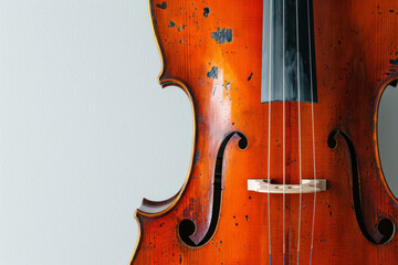 A cello against a white background