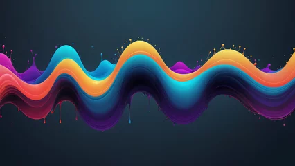 Fototapeten Multicolored abstract fluid sound wave © artmozai