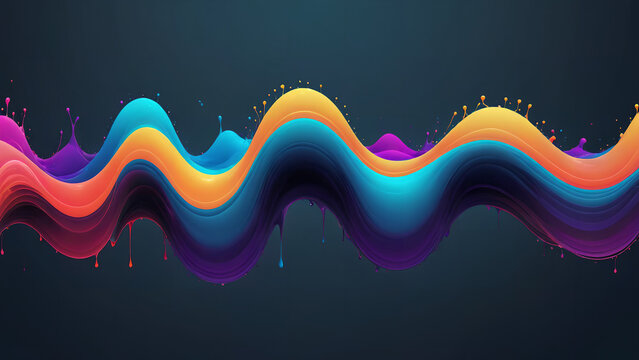 Multicolored abstract fluid sound wave