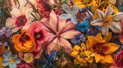 Obraz na płótnie Canvas a mix of pressed flowers