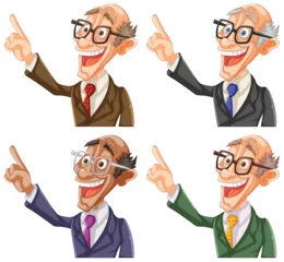 Gordijnen Four cartoon businessmen gesturing with enthusiasm. © GraphicsRF