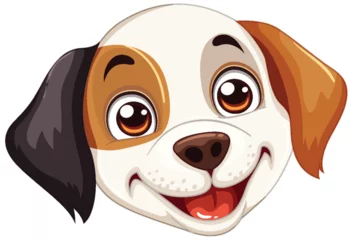 Crédence de cuisine en verre imprimé Enfants Cartoon of a happy, smiling puppy face