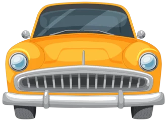 Gordijnen Brightly colored vintage car in vector style © GraphicsRF