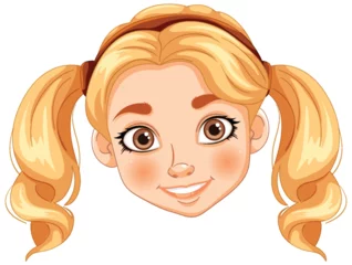 Deurstickers Vector illustration of a cheerful young girl © GraphicsRF