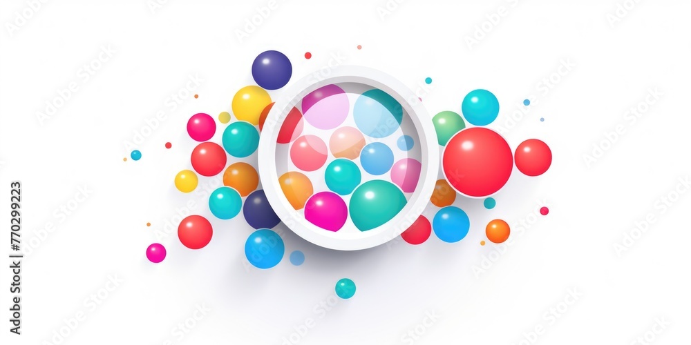 Aufkleber a colorful image of many different colored spheres. the spheres are all different sizes and colors, 
