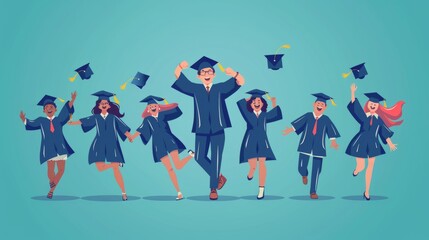 Fototapeta premium Celebrate the graduation of students, diploma academic concept