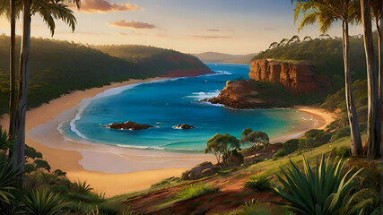 beautiful australian paradise - obrazy, fototapety, plakaty