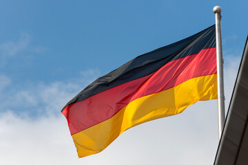 bundestag german flag in the wind