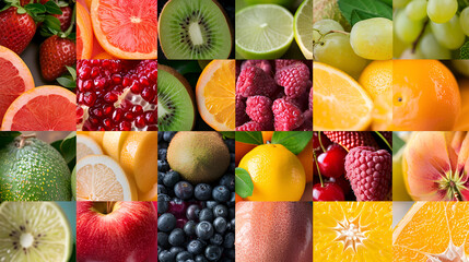 collage of fruits, generative ai