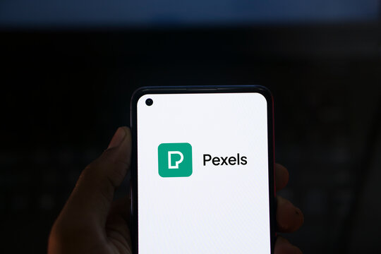 Dhaka, Bangladesh- 29 March 2024: Pexels logo is displayed on smartphone.